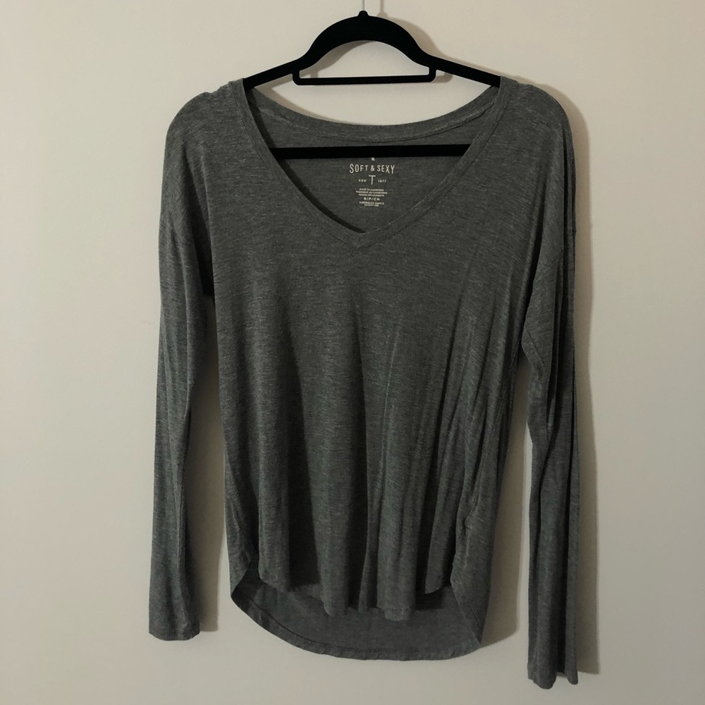 american eagle grey soft and sexy long sleeve tee